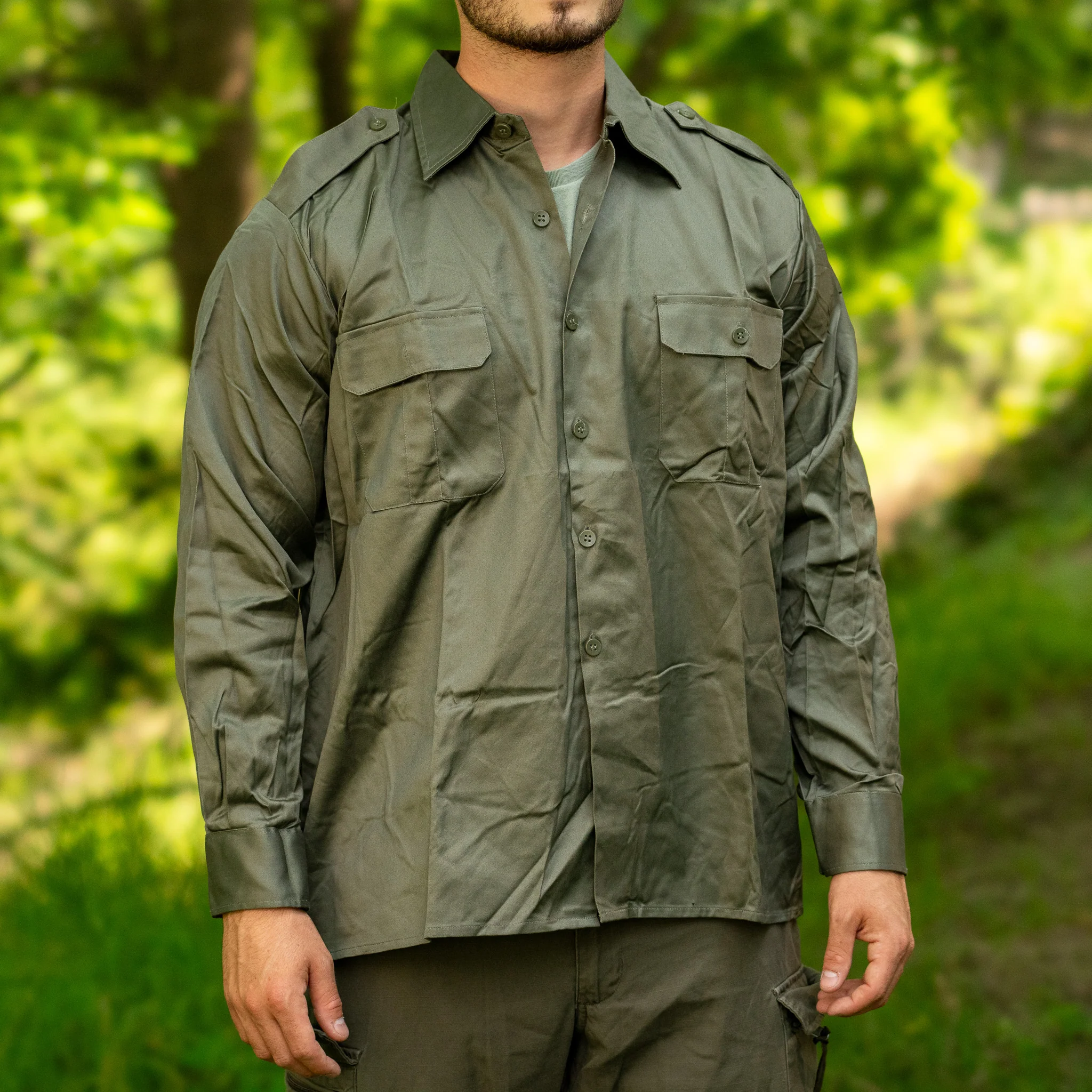 Issued Yugoslav People's Army OD Green Field Shirt - Image 4